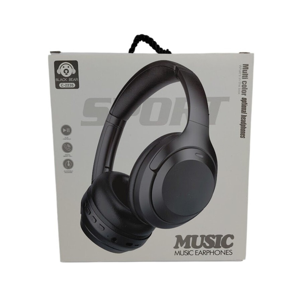 Black Bear C-2235 Wireless Bluetooth Sport Headphones Over Ear Black